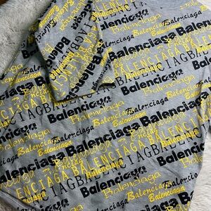 BalenciagaLong Sleeve Tee in Gray and Yellow